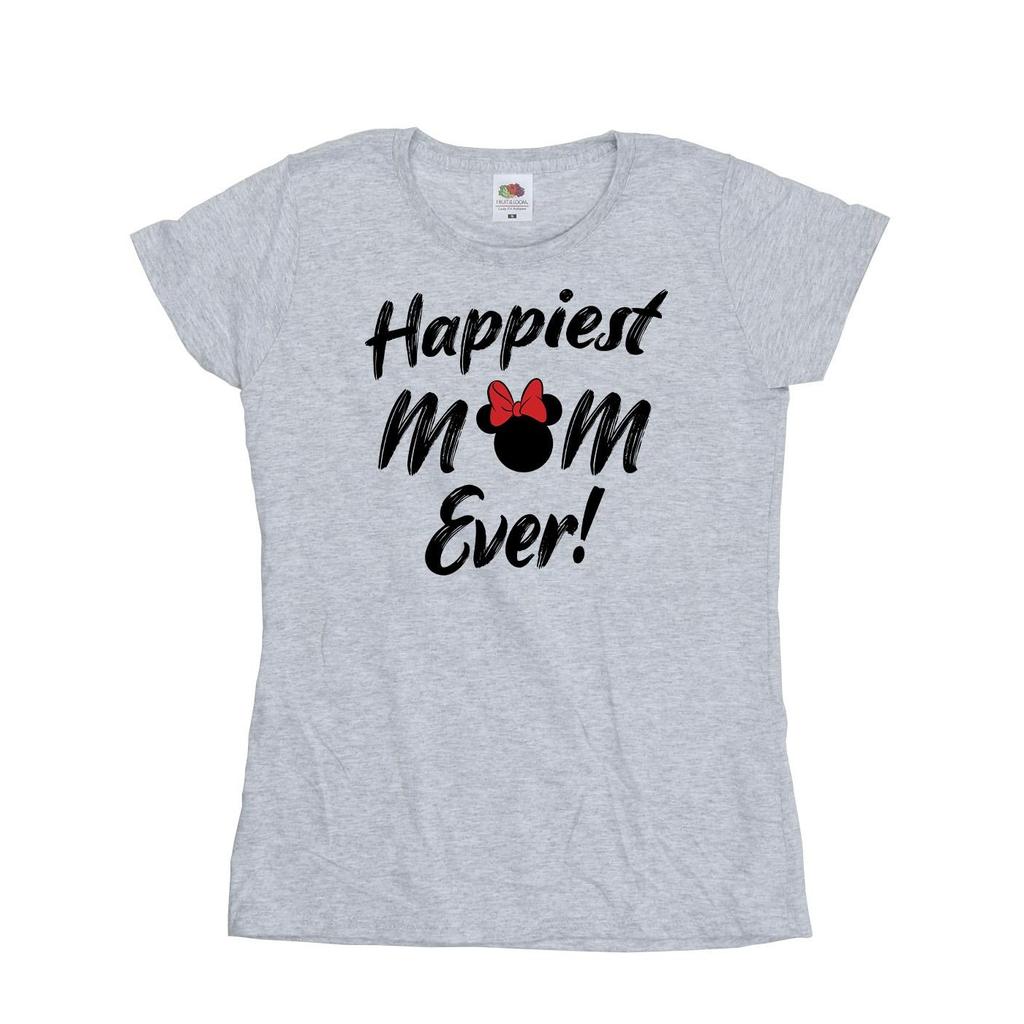 Disney Womens/Ladies Minnie Mouse Happiest Mom Ever Cotton T-Shirt