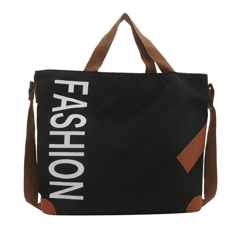 Новинка 2024 года, модная повседневная сумка большой емкости, универсальная парусиновая сумка через плечо, сумка для покупок