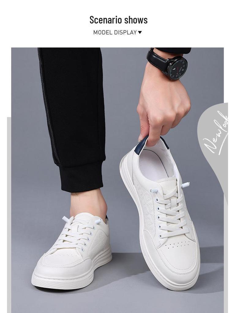 Мужские 2025 Осень Натуральная кожа Слипоны Повседневные Спортивные Кеды для Скейтборда