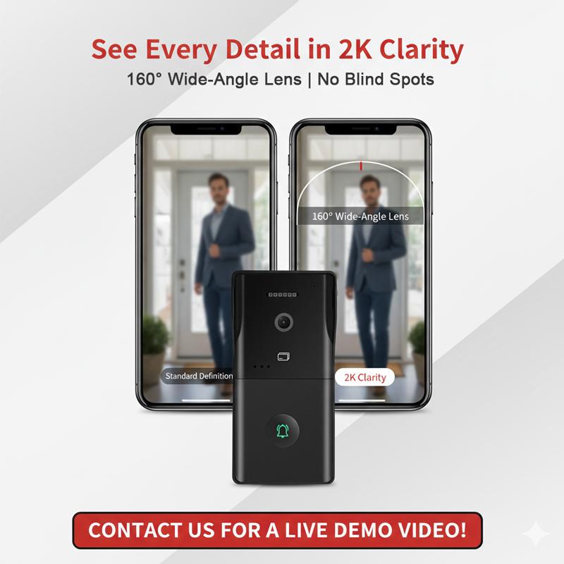 Hiwink IP65 2-Wire Smart Video Doorbell Face/Palm Recognition 2K Camera Motion Detection Night Vision Tuya App 10/7 Inch Touch
