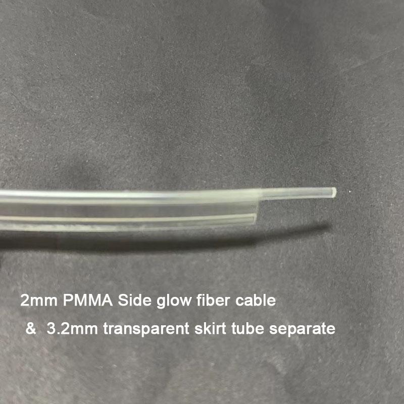 5mX Skirt Side Glow Cable & Skirt Tube Is Separate Plastic PMMA Fiber Optic Cable For Car Lighting
