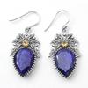 Dyed Blue Sapphire Gemstone Earring 925 Sterling Silver Jewelry