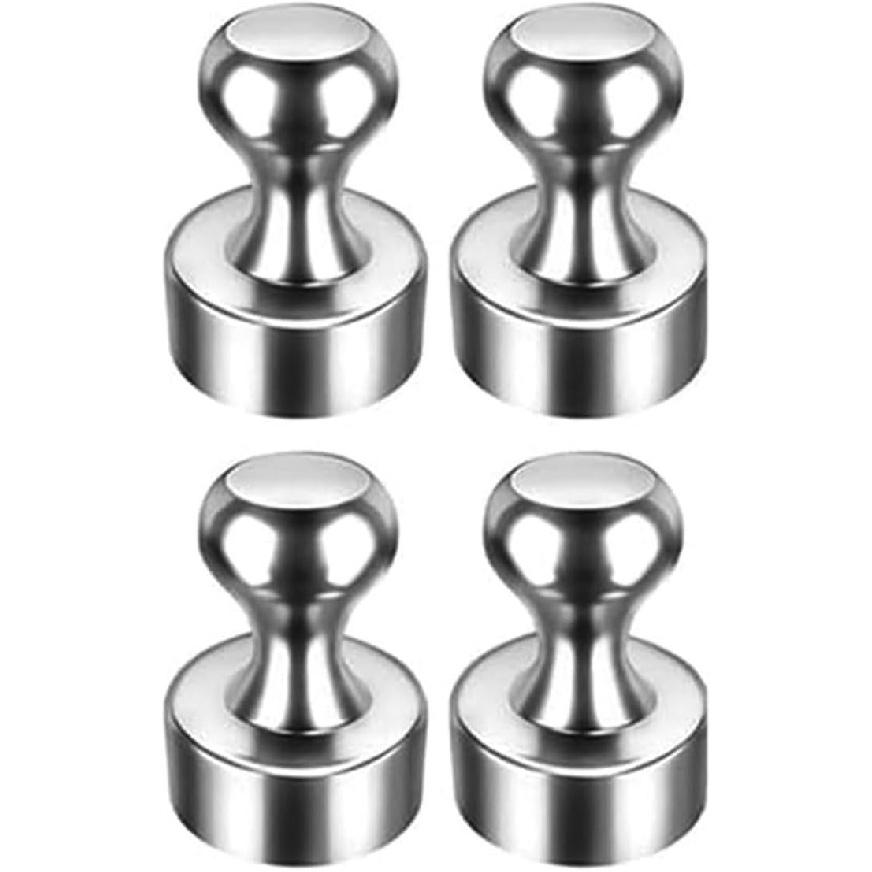 4Pack Fridge Magnet, Push Pin Magnets, Strong Rare Earth Magnets for Whiteboard Refrigerator, Small Neodymium Magnets for Kitchen Home