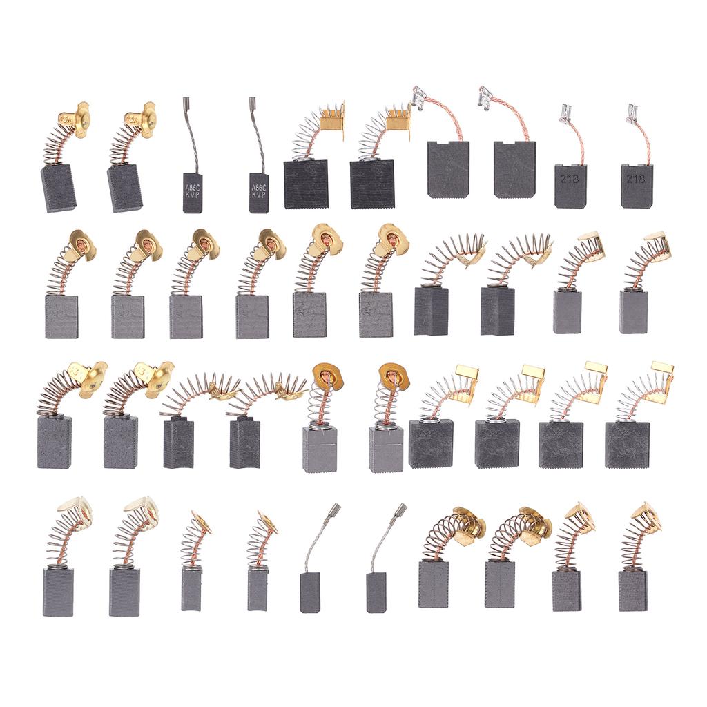 Electric Motor Carbon Brushes 40Pcs 10 Different Models Carbon Brushes Maintenance Carbon Brush Motor Replacement