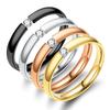 1Pc Fashionable Multi-purpose Synthetic Zircon Titanium Steel Ring, Suitable for Men and Women