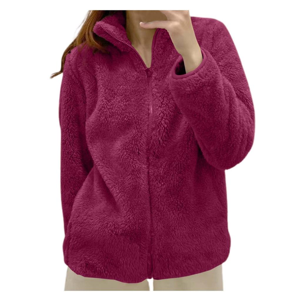 Womens Fleece Zip Up Jacket Light Fall Jackets Winter Plus Size Jackets