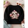 European sizes Kids"Cuddly Sloth Celebration"Print Long Sleeve Crewneck Sweatshirt - Soft Casual Pullover Top with Cute Graphic Print