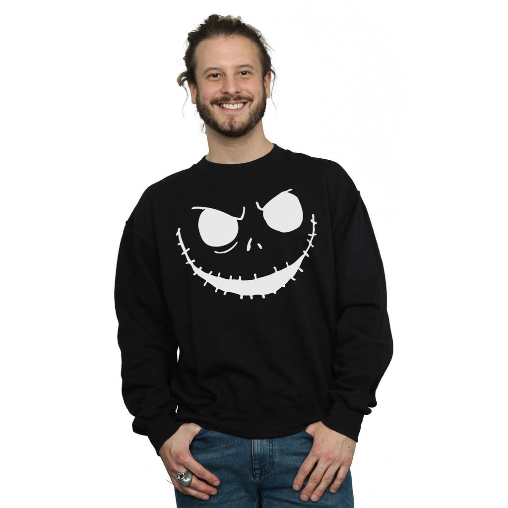 Disney Mens Nightmare Before Christmas Jack´s Face Bold Sweatshirt