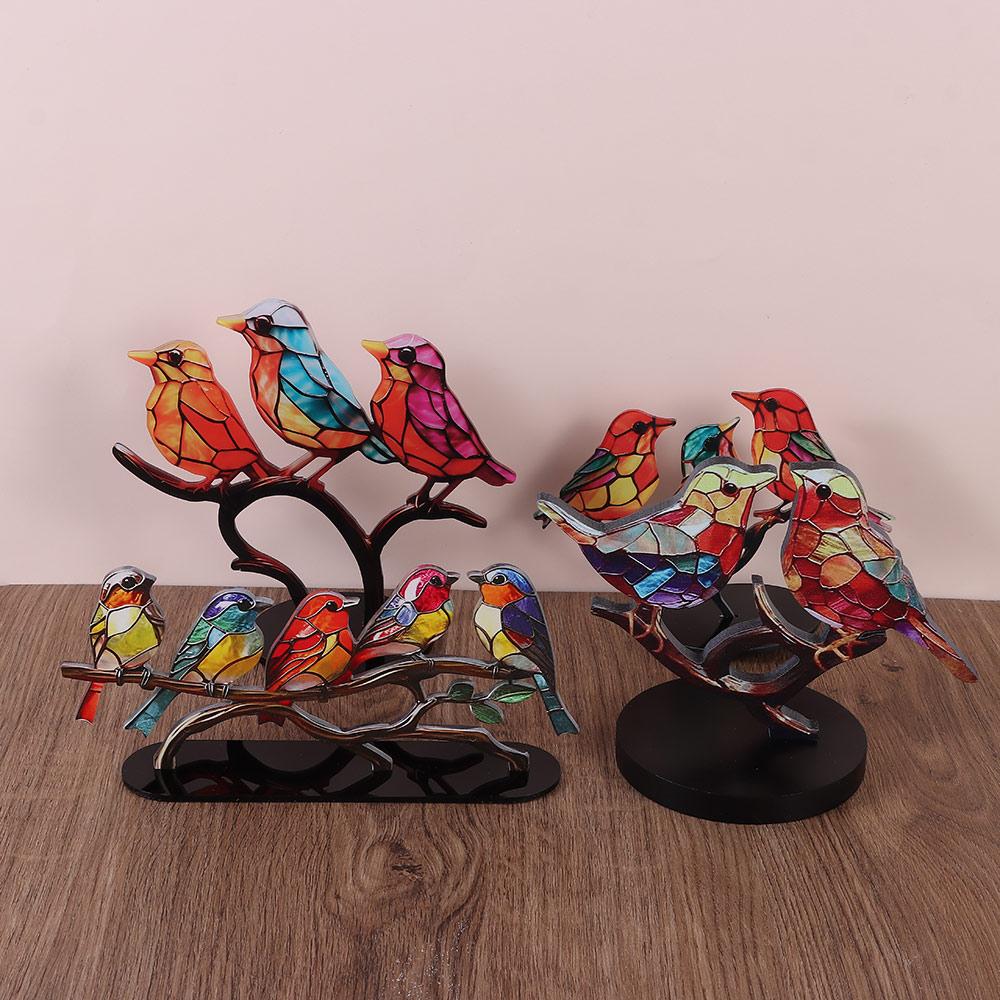 Акриловое украшение на стол в современном стиле, фигурка птицы, декор для рабочего стола, разноцветная птичья статуэтка