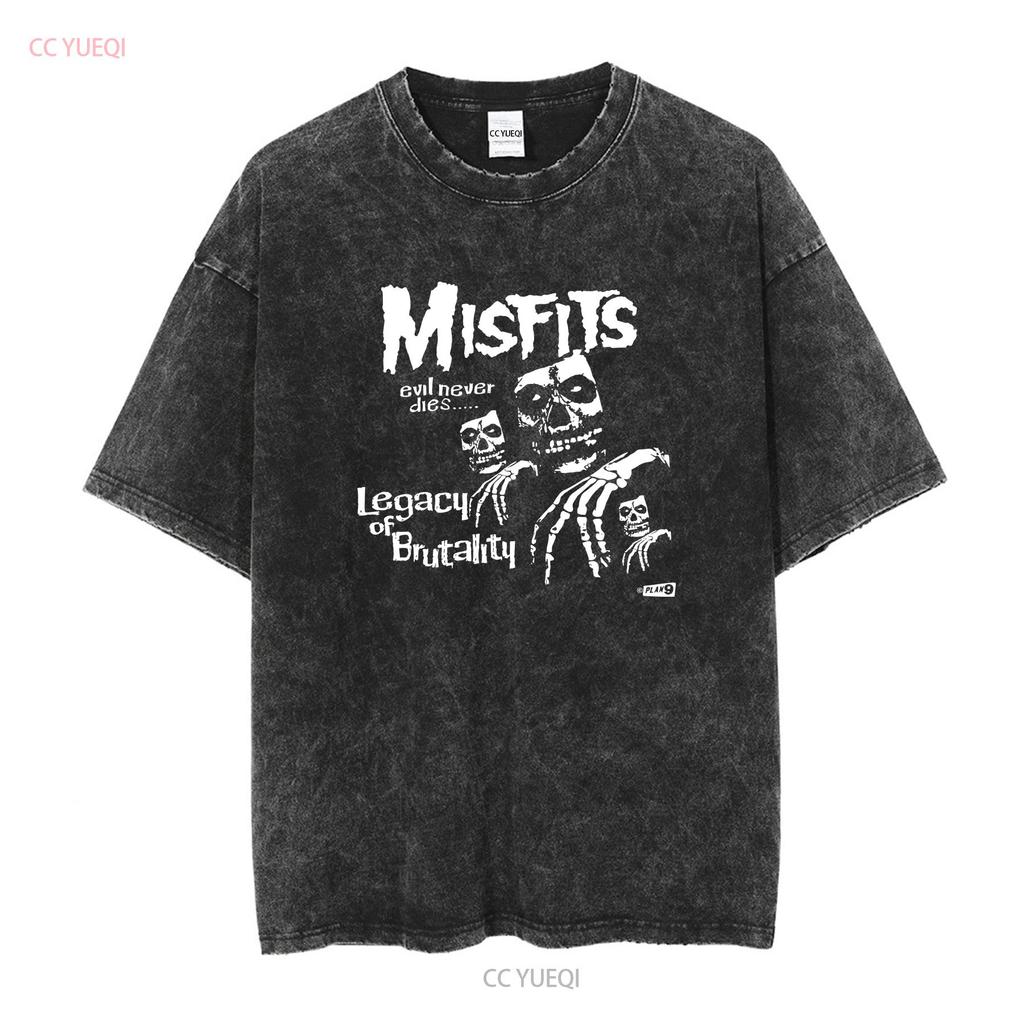 Винтажная футболка Misfits Legacy Of Brutality Черная Панк-Рок Группа 90-х Размер XL длинный или короткий рукав винтаж Постиранная уличная одежда