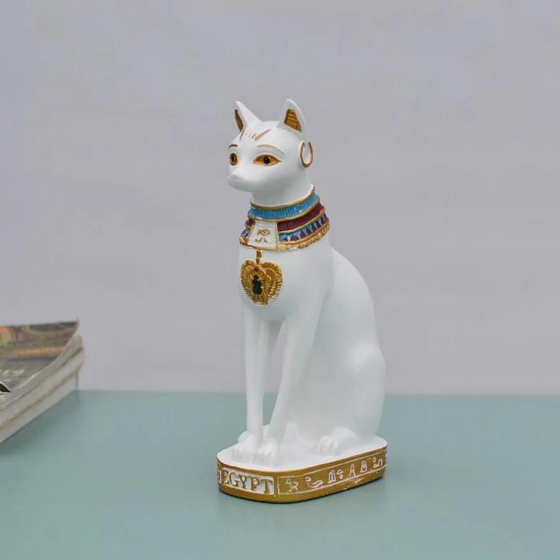 Статуэтка кошки, украшение, египетская статуэтка кошки, украшение, винтажная статуэтка богини-кошки, украшение для дома и сада, мини-животное