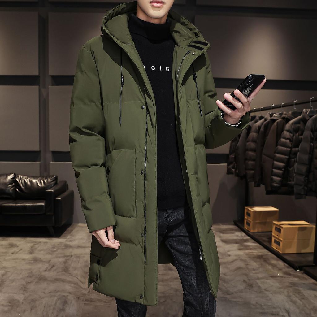 Medium To Long Length, Cotton Jacket, Men's Winter Coat, Loose Hooded Cotton Jacket, Warm and Thick, Down Cotton Jacket