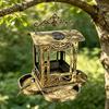 Кормушка для птиц с солнечным светом, Античный бронзовый поднос, Фонарь, Стиль для садоводов,