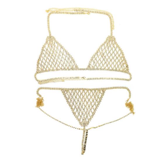 1 комплект, цепочка для тела, сексуальная регулируемая преувеличенная блестящая полая одежда, подарок, стразы, цепочка для тела в бикини, пляжный бюстгальтер, ювелирные изделия, одежда для ночного клуба