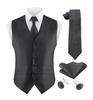 Mens Formal Wedding Waistcoat Paisley Floral Suit Vest Slim Tuxedo Silk Tie Set