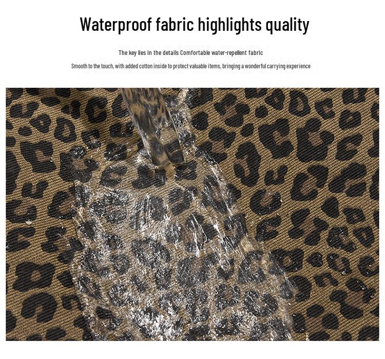 Модный ретро-рюкзак из парусины с леопардовым принтом и завязками, 2025 год - большая вместимость