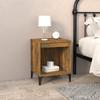 821884 vidaXL Bedside Table Smoked Oak 40x35x50 Cm