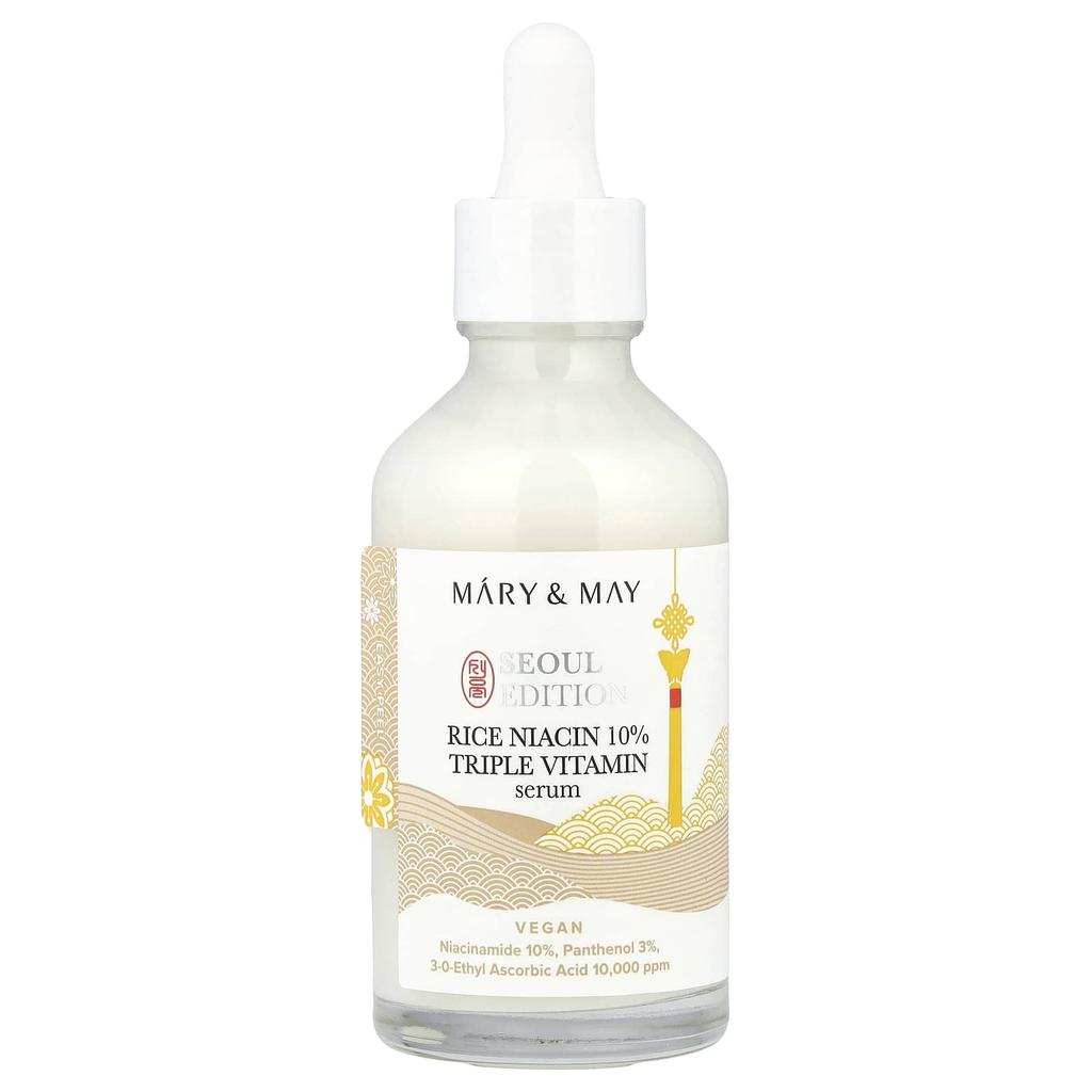 Mary & May Seoul Edition, Rice Flour Niacin 10% Triple Vitamin Serum, 80 Ml (2.7 Fl Oz)