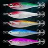 1-5pcs Wood Shrimp 9.5g Horizontal Laser Luminous Floating Egi Lure Squid Jigging Shrimp Hook Octopus Cuttlefish Fishing Baits