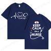 Keep Calm Nurse Print T-shirts Short Sleeve Black Women T-shirt Girl Vintage Tops Tee Shirt Female Harajuku Clothing Streetwear
