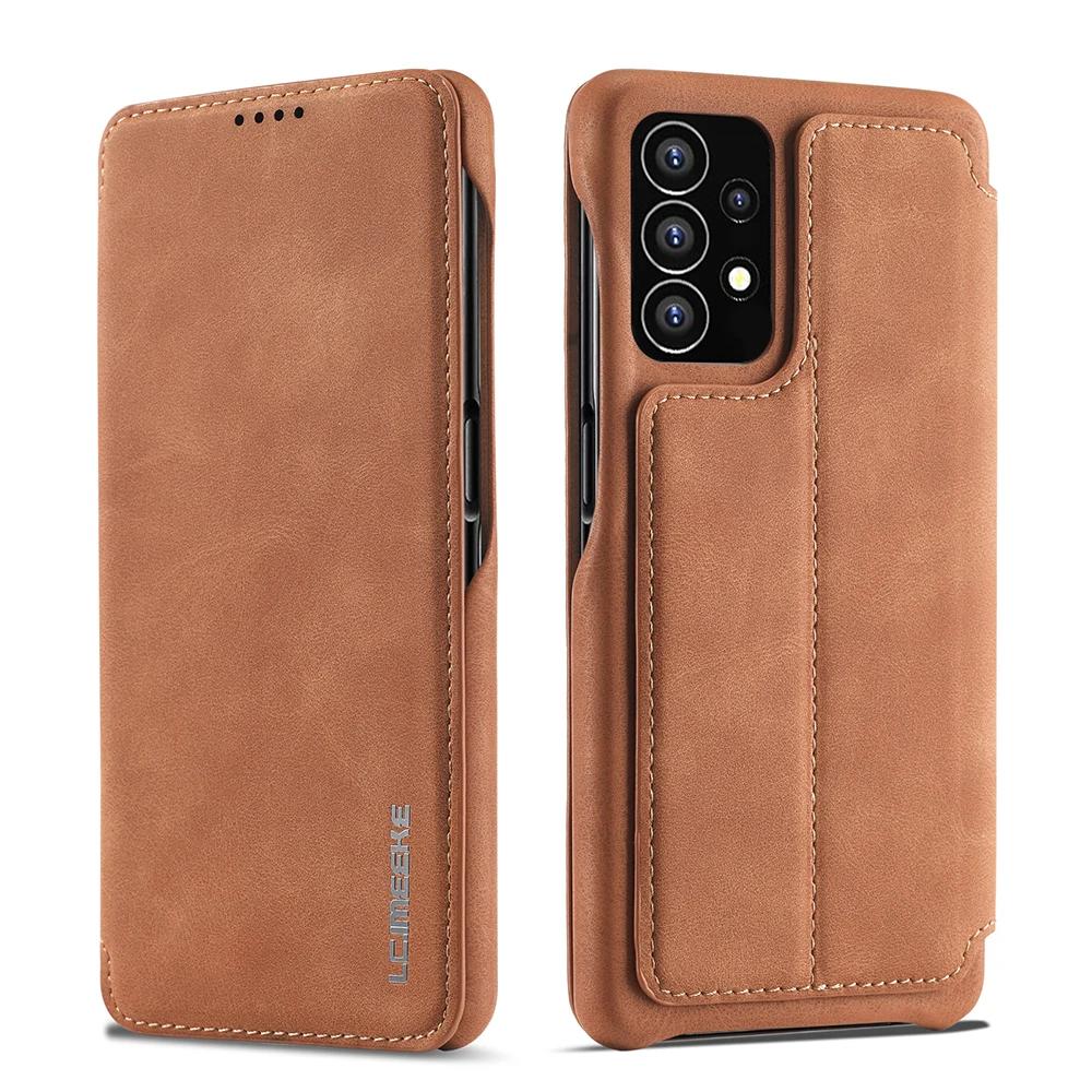 Роскошный кожаный чехол-книжка для Samsung S25 Ultra S24 Plus S22 S21 FE Note20 A53 A72 A52 A12 A54 5G Магнитный кошелек Бизнес-чехол