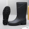 2025 Men's Tall Rain Boots Work Waterproof Protective Solid Color Rain Boots Men Outdoor Work Rubber Boots Platform Boot