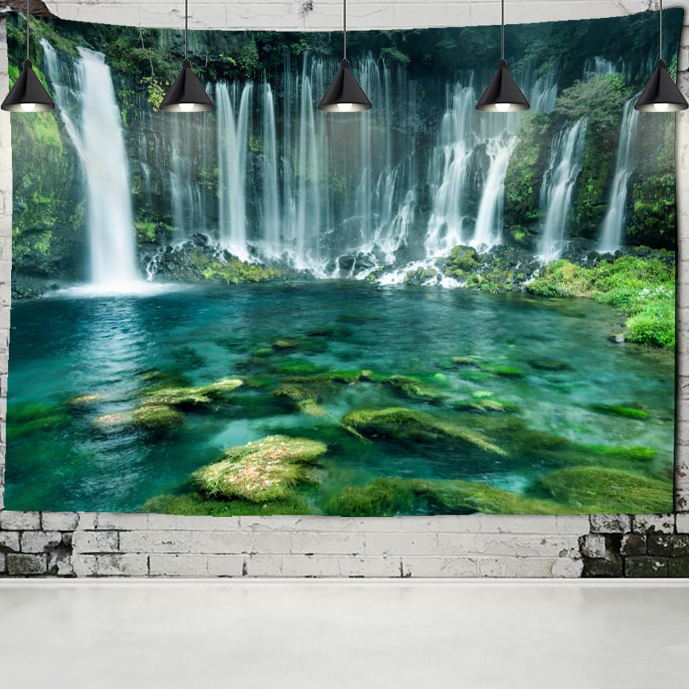 Водная Занавеска Пещера Водопад Гобелен Настенный Богемный Пейзаж Хиппи Психоделическое Искусство Домашний Декор