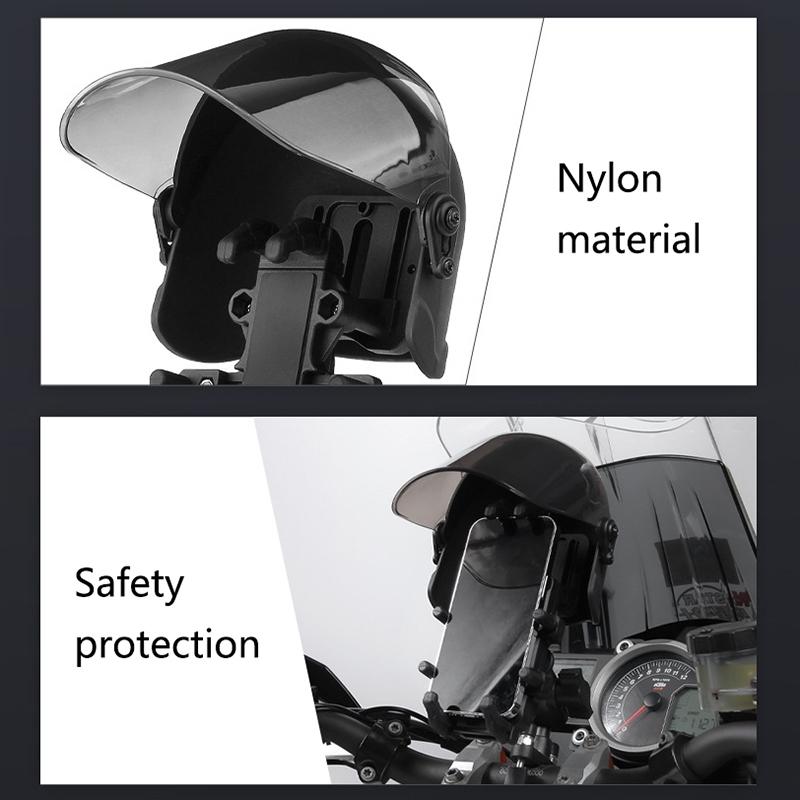 Motorcycle Phone Mount with Sun Shade Heavy Duty Helmet Phone Holder Anti-Drop for Motorbike Off-Road Adventure Trips