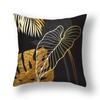 45x45cm Gingko Leaf Polyester Cushion Cover Black Gold  Waist Pillowcase Living Room Chair Sofa Home Decoration