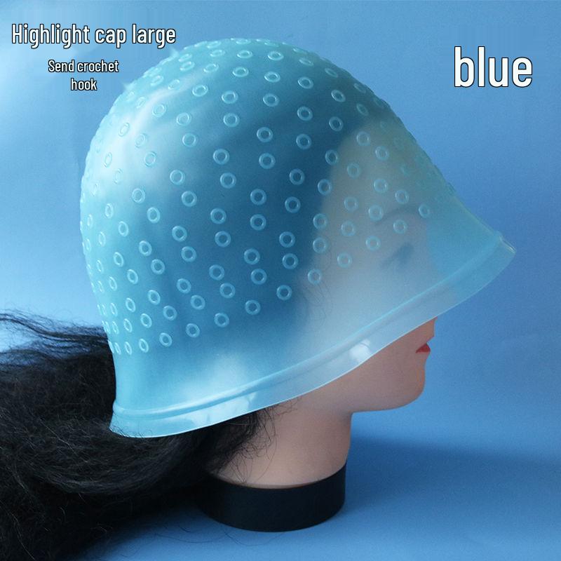 Durable Silicone Highlighting Cap with Needle for Hair Dyeing