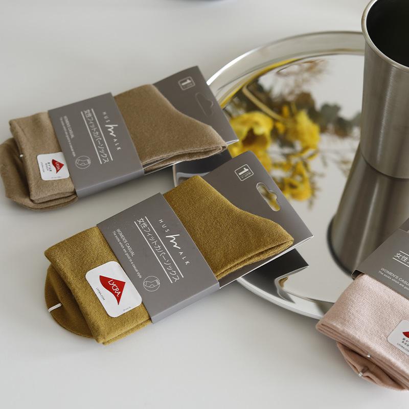 Spring And Autumn Lycra Fabric Mid-Leg Socks Solid Color Loose Lip Couple Casual Socks Soft And Comfortable Socks