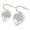 [P4391] - Silver 'Tree of Life' Silver Earrings (rhodium-plated) - 20x18 Mm