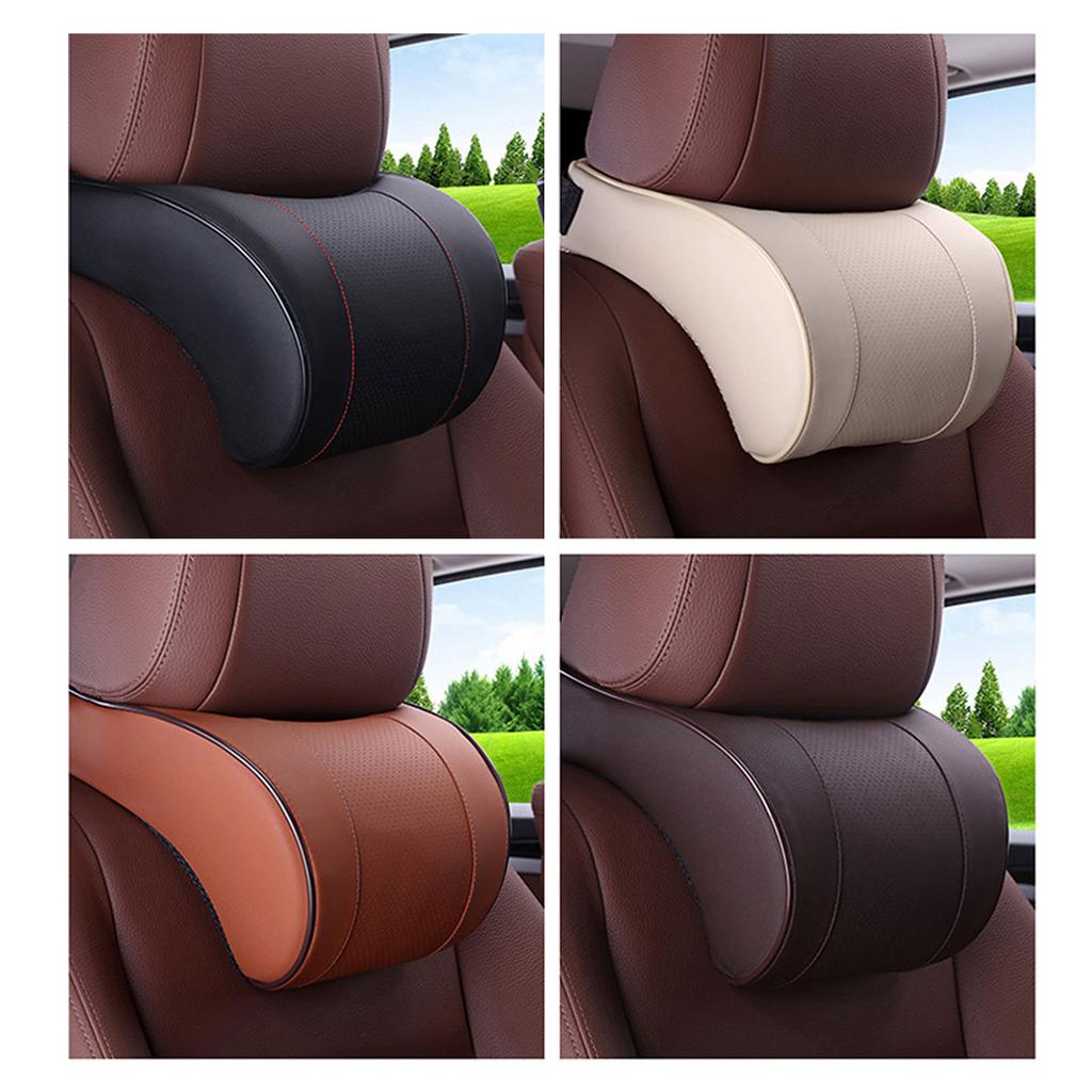 Memory Foam Car Neck Pillow PU Leather Car Headrest Pillows Car Neck Rest Seat Headrest Cushion Pad For Auto Interior Accessory