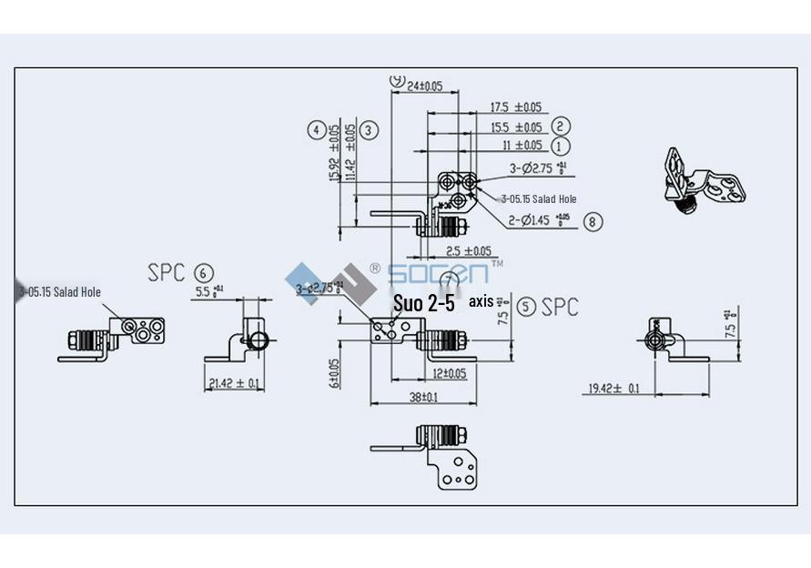 Высокомоментные шарниры для ноутбуков SC-1067-1