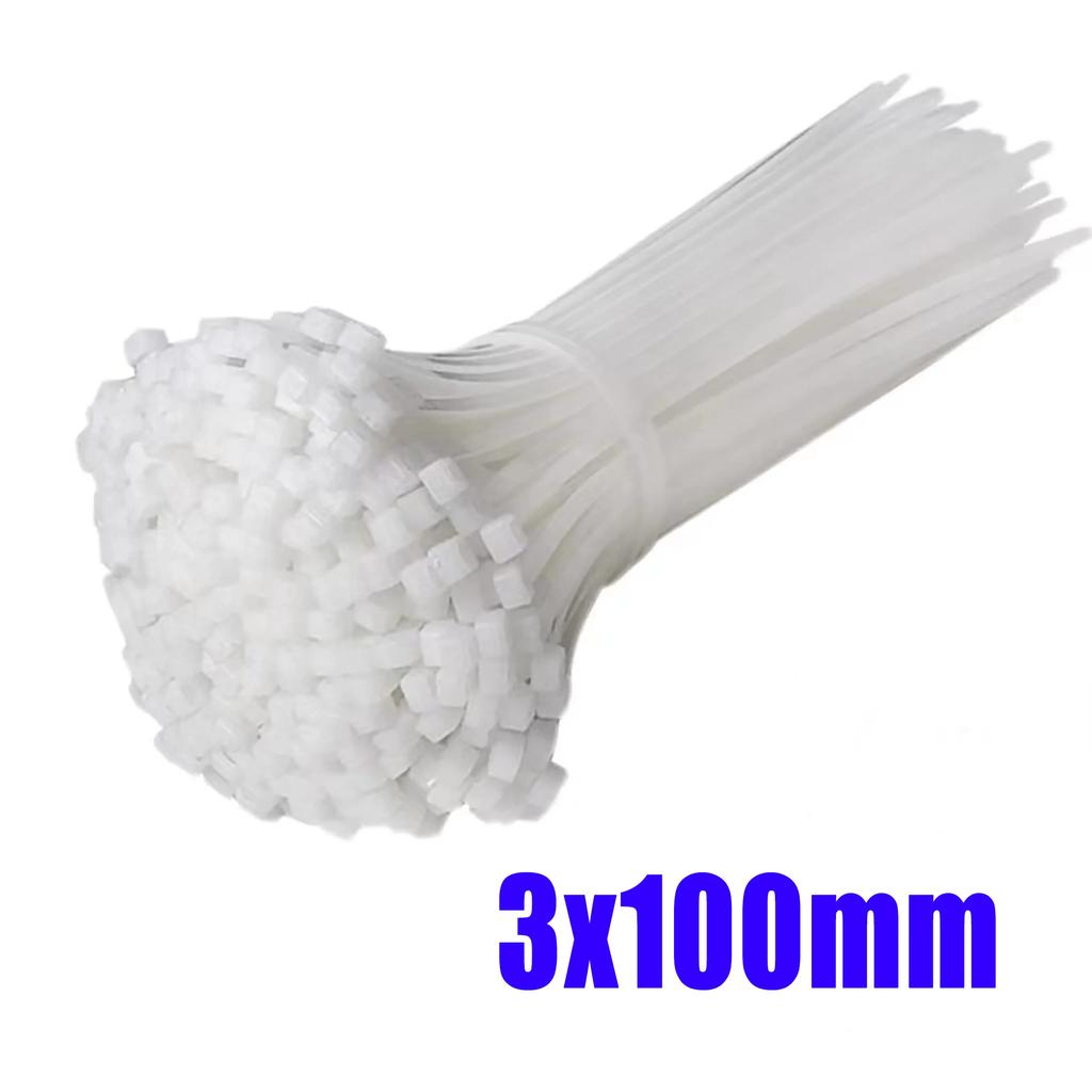 500100Pcs Plastic Nylon Cable Ties Self-locking Cord Ties Straps Adjustable Cables Fastening Loop Home Use Office Use Wire Zip Ties