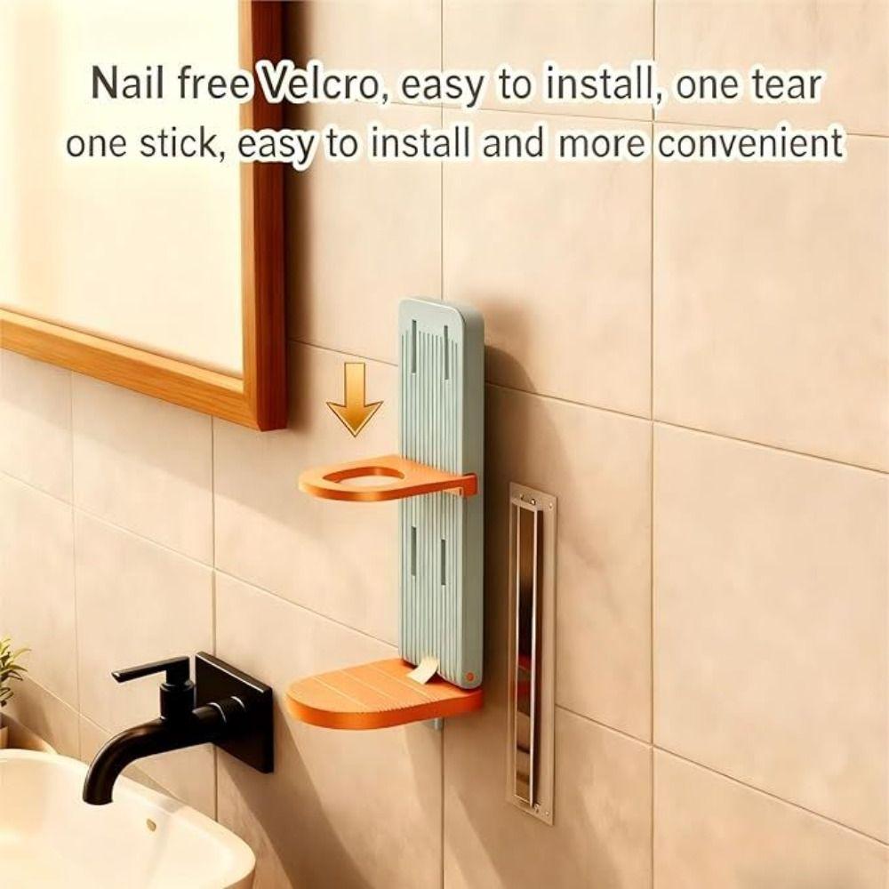 Wall Mounted Shower Rack Foldable Shampoo Bottle Holder Multi-Purpose Body Wash Storage Rack