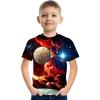 День защиты детей Мальчики 3D Графический Цветные Блоки 3D Печать Футболка Короткий Рукав 3D Печать Летняя Уличная Одежда Базовая Повседневная Детская 2-12 Лет