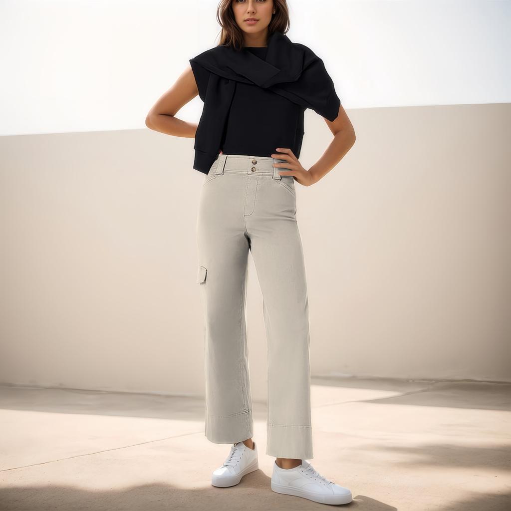 Широкие брюки для женщин, брюки для йоги, спортивные штаны с высокой талией и карманами, эластичные брюки, удобные спортивные спортивные штаны для тренировок