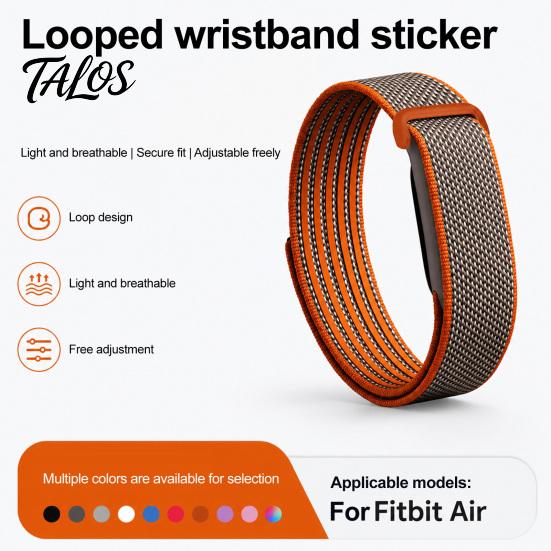 Ремешок Talos для Google Fitbit Air, Дышащий сменный спортивный ремешок, Регулируемый тканый браслет против пота для фитнес-трекера