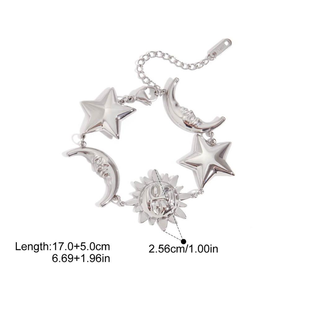 Браслет Звезда Луна Цвета 18К Золота Нержавеющая Сталь Наборный Браслет Летняя Мода