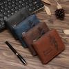 Men's Tri-Fold Embossed Hunter Wallet with Chain and Multi-Card Slots