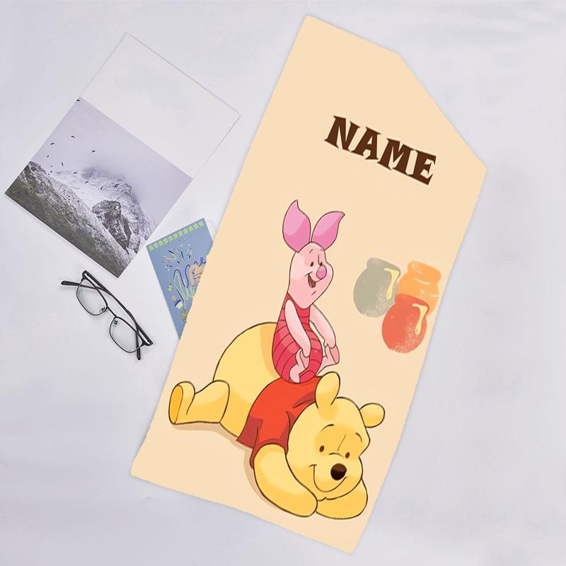 1pc Winnie4 Beach Towel with Custom Name, Beach/Swimming/Bath/Picnic/Camping Towel, Suitable for Seaside Beaches