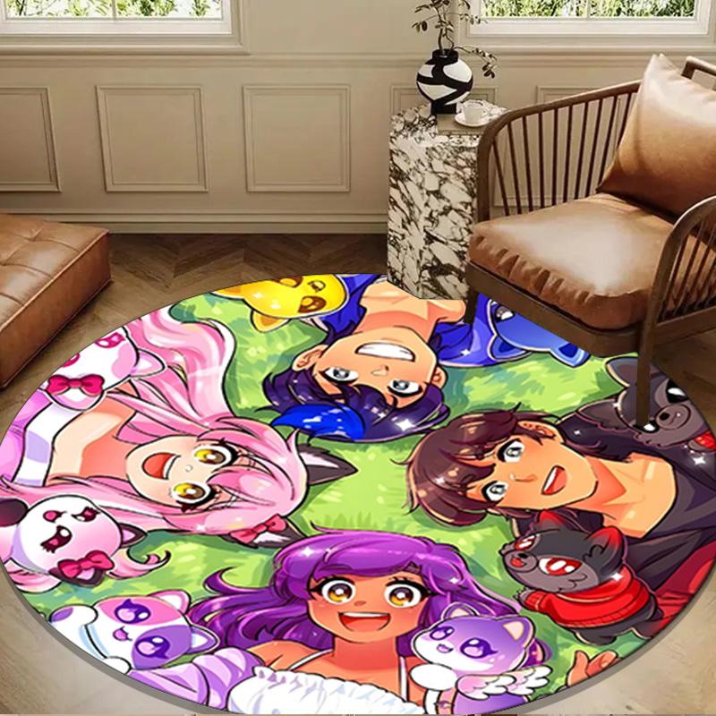 Fantasy Aph-mau Cat Dreamscape Round mat, Anti-slip Circle Carpet Chair rug For livingroom,Bedroom, doormat home decor Gift Christmas Gifts