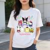 2026 Новые персонажи Sanrio День Рождения Мультяшный Принт Футболка Семейные Парные Наряды Повседневная Футболка с Коротким Рукавом для Женщин Унисекс Детская Футболка