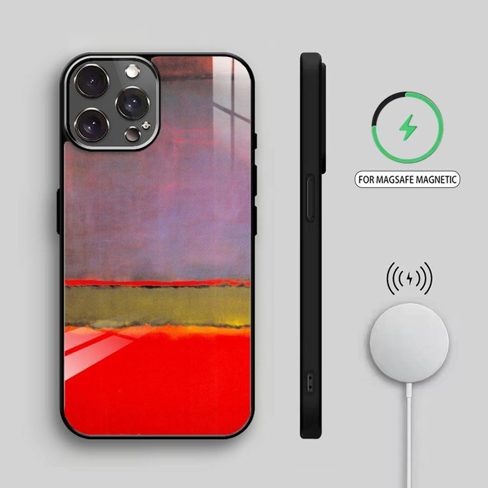 M-Марк Ротко A-Искусство Чехол для iPhone 17, 16, 15, 14, 13, 12, 11 Plus, Pro Max Магнитный Для Magsafe Беспроводной Зарядки