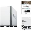 Synology Комплект NAS DS223jG с 2 отсеками [с руководством] Оснащен четырехъядерным процессором, 1 ГБ памяти, Для нечастых пользователей, Обрабатывается Field Lake, авторизованным отечественным дилером