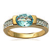 Ring Gold Plated 'Scarlett' Golden Blue Topaz (5 Microns) - 6x8 Mm