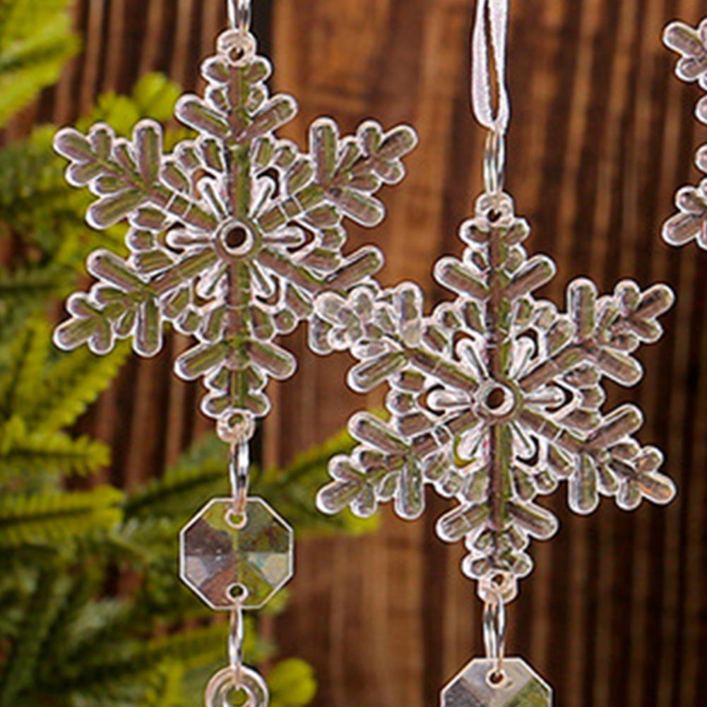 Crystal-like Tree Ornaments Elegant Acrylic Crystal-like Christmas Tree Decorations Snowflakes Icicles Ornaments for New Year
