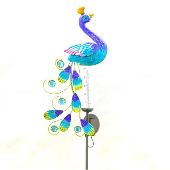 Солнечный павлин дождемер наружный морозостойкий водомер освещенный павлин индикатор осадков