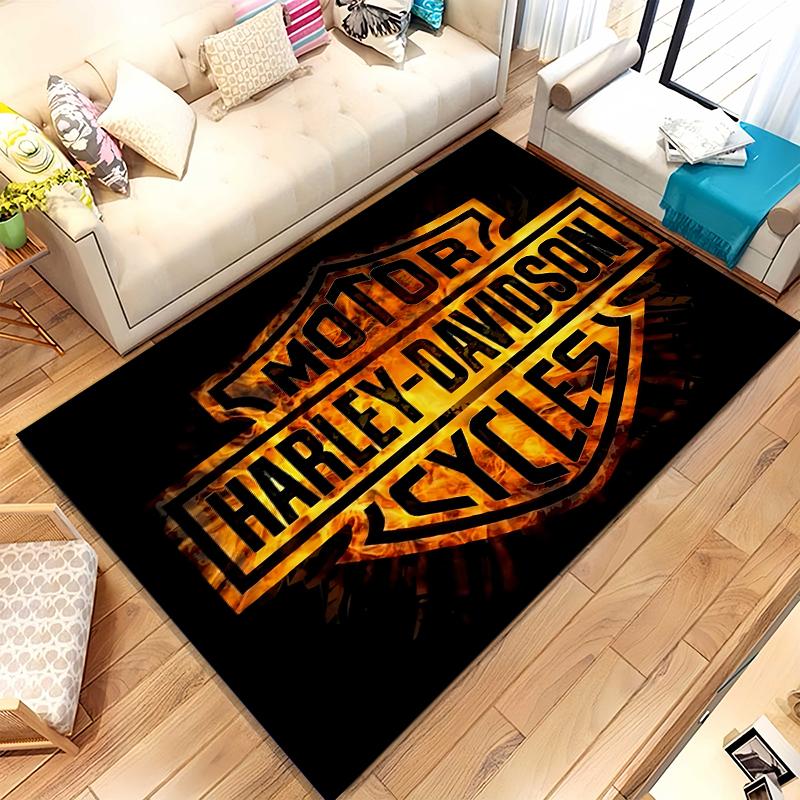 Retro H-Harleys Racing Moto Living Room Non-Slip Area Rug Soft Carpet for Bedroom Kids Playroom Sofa,Home Decor Doormat Gift